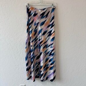 Steve Madden Vibrant Maxi Skirt in Blue, Pink, and Cream